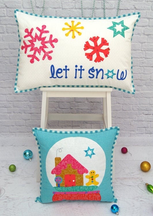 Snowglobe and Snowflakes Pillow Set Pattern