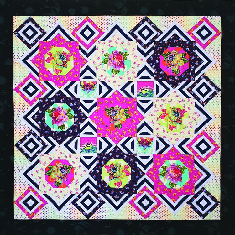 Tres Belle Quilt Kit with Pattern and Templates or Full Kit with Pattern, Templates and EPP Papers