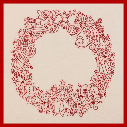 Christmas Treasures Wreath Embroidery Kit
