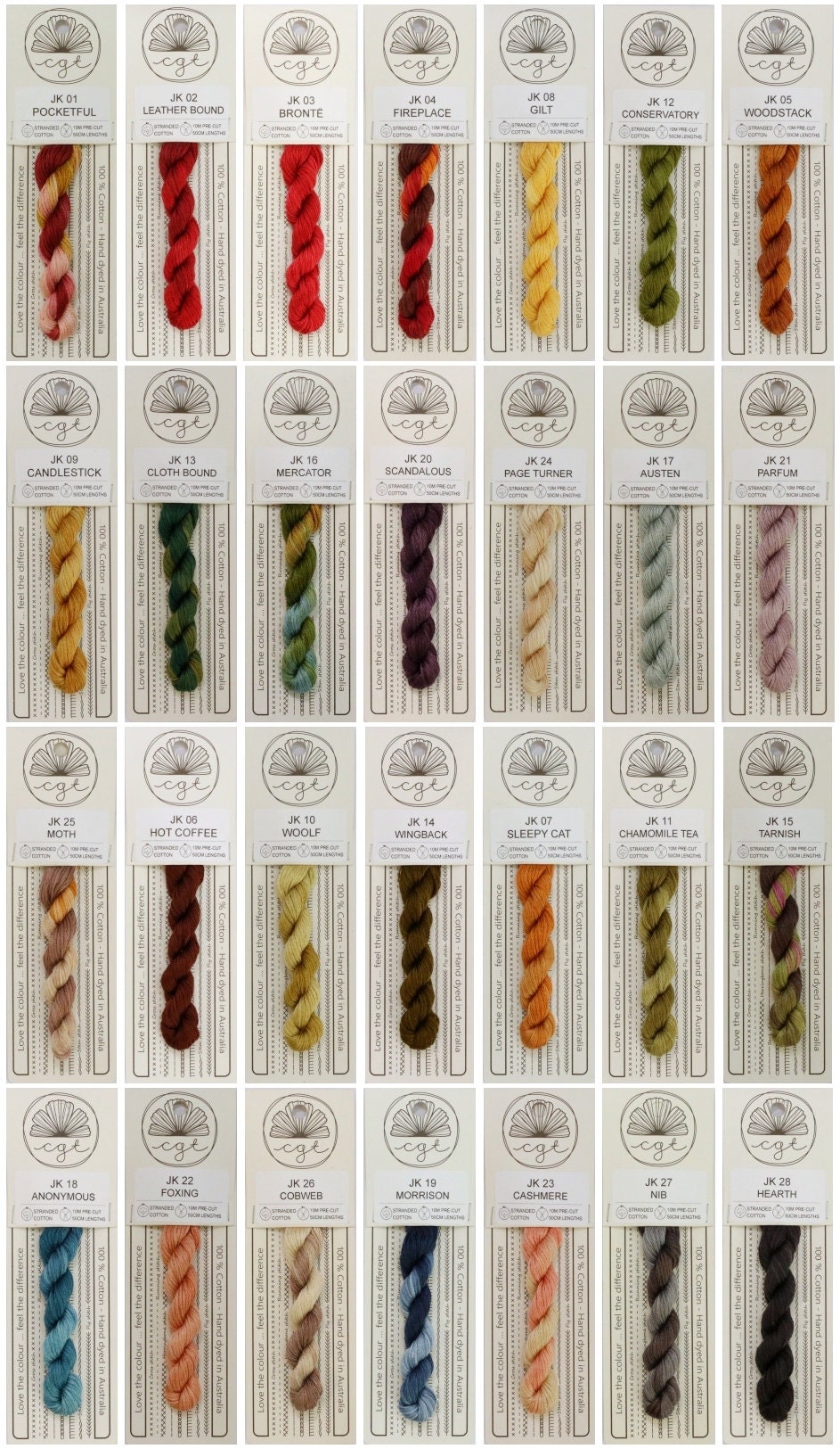 CGT Premier Edit Collections - Sets contains 28 Skeins of 6 Stranded Cotton