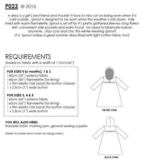 Sprout Winter Dress Pattern