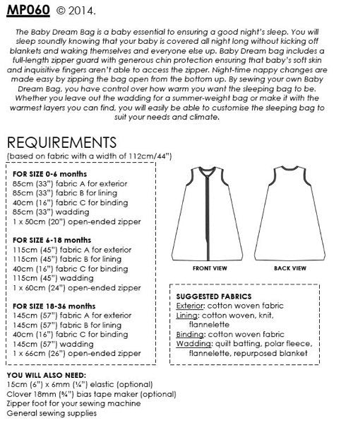 Baby Deam Bag Pattern