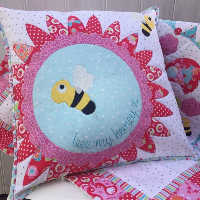 Birds and the Bees Mini Applique Quilt and Bee my Honey Cushion Pattern Set