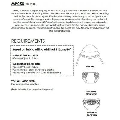 Summer Carnival Baby Hat and Bloomers Pattern