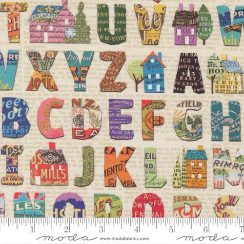 Paper Hamlet Alphabet Paper M3956411 by Cathe Holden for Moda fabrics