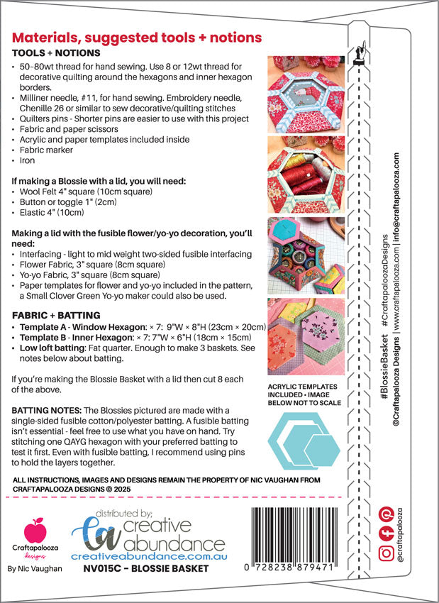 Blossie Basket (Christmas) - Includes Quilt as You Go Templates