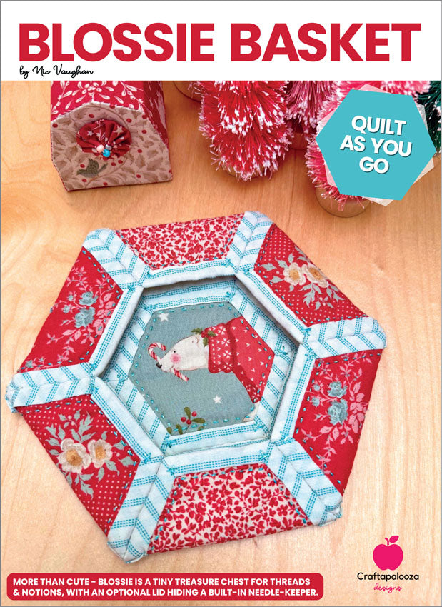 Blossie Basket (Christmas) - Includes Quilt as You Go Templates