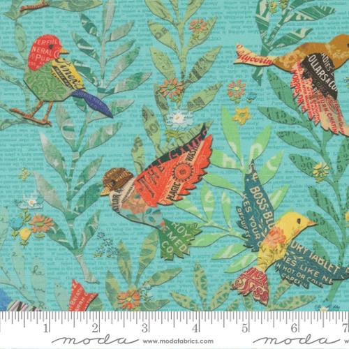 Paper Hamlet Birdy Newspaper Sky M3956017 by Cathe Holden for Moda fabrics