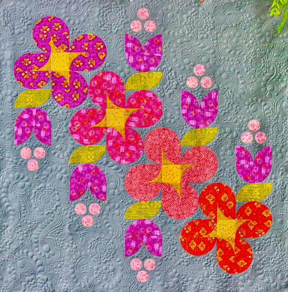 Springtime Flowers Quilt Pattern or Pattern and Template Set