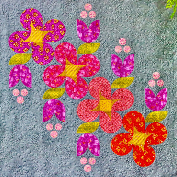 Springtime Flowers Quilt Pattern or Pattern and Template Set
