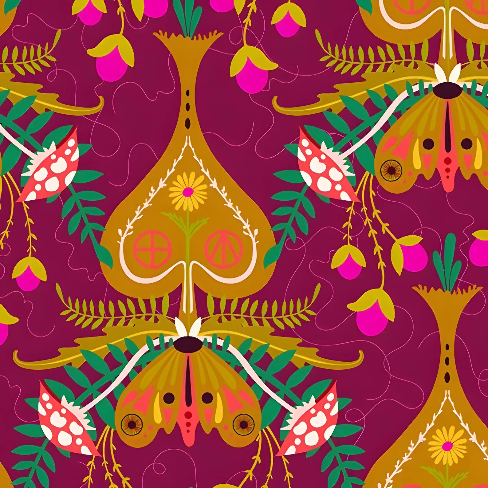 Wildflowers By Alison Glass - Shade in plum - fat quarter (0.25cm)
