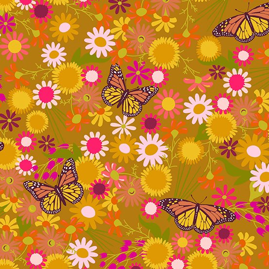 Wildflowers By Alison Glass - Monarch (Yarrow) - fat quarter (0.25cm)