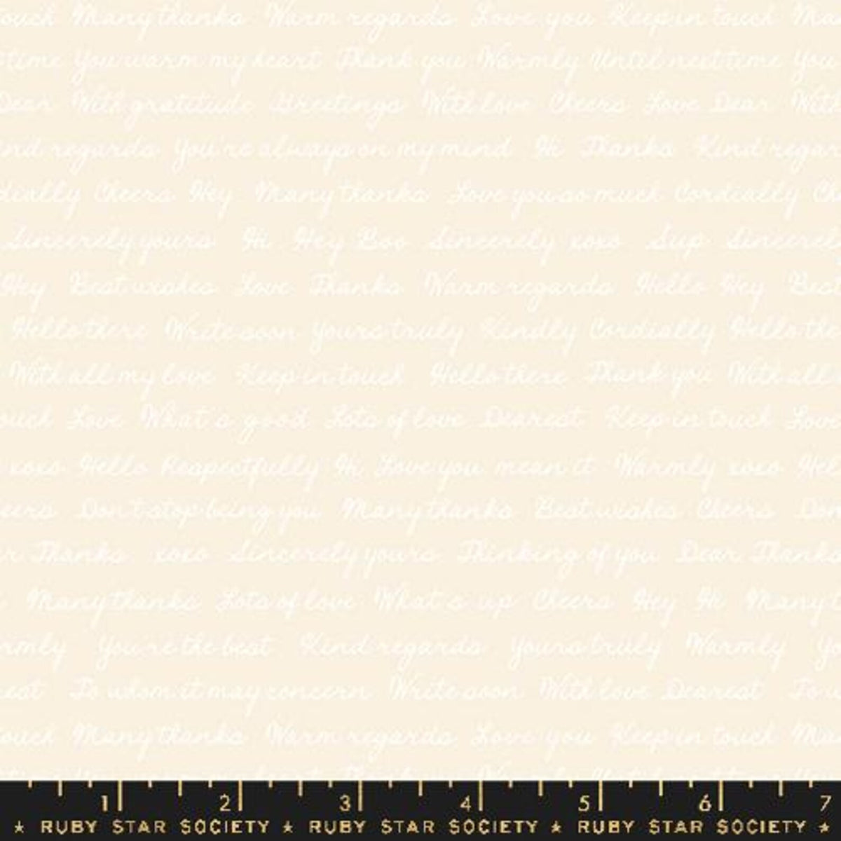 Hello Goodbye Novelty Font Writing Words - Salutations - Ruby Star Society - Fat Quarter (0.25m)