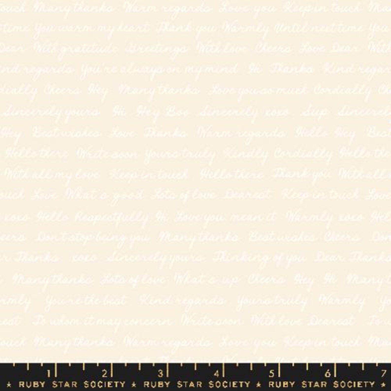 Hello Goodbye Novelty Font Writing Words - Salutations - Ruby Star Society - Fat Quarter (0.25m)