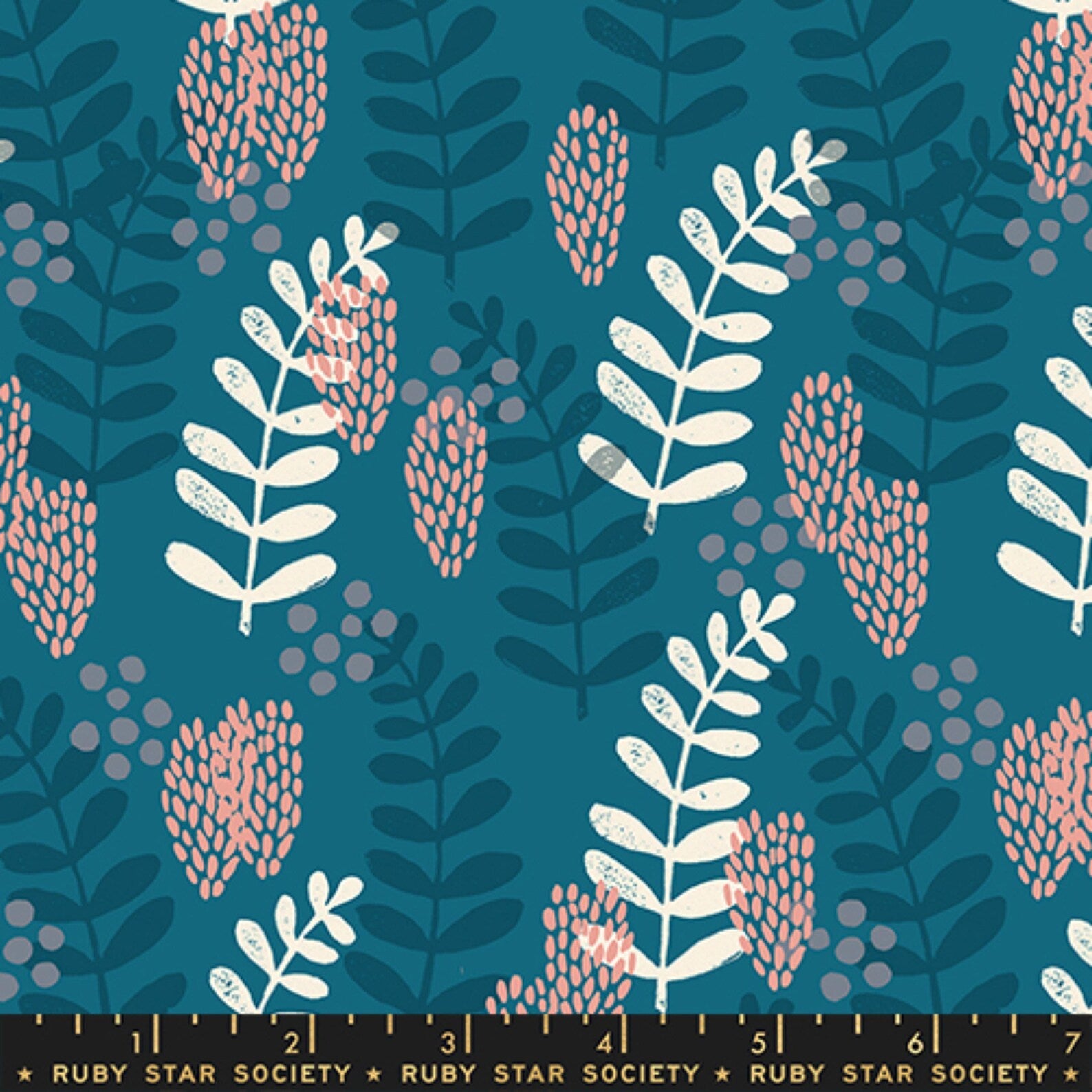 Fern Dell Teal - Reimagined Landscapes - Jen Hewett for Ruby Star Society - Fat Quarter (0.25m)