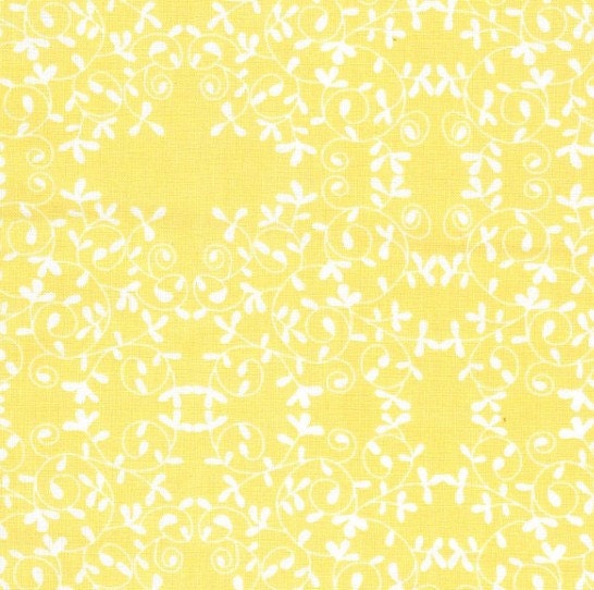 Hearts and Happy Flowers, Happy Vine in Yellow - 1 metre