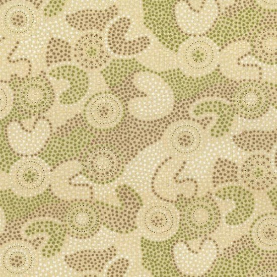 Aboriginal Indigenous 'Gooloo Spot' in Cream - Fat Quarter (.25m)