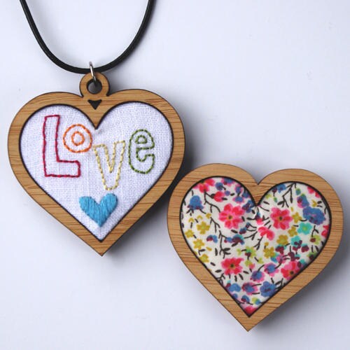 Heart 1 1/2" Bamboo Stitchery Frames Kit