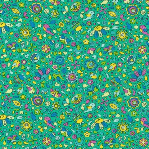 Frolic Floral in Aqua - 1 m