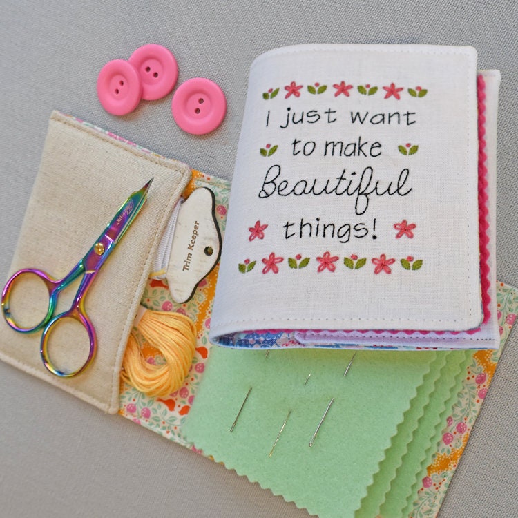 Needle Book Pattern and Pre Printed Linen - backed with stabilizer