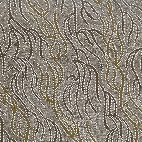 Aboriginal Indigenous ‘Underground Water&quot; in Olive - Fat Quarter (.25m)