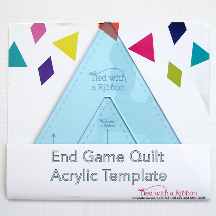 8.5in and 3in Equilateral Triangle Template Set for Tied with a Ribbon End Game Quilt