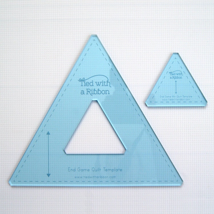 8.5in and 3in Equilateral Triangle Template Set for Tied with a Ribbon End Game Quilt