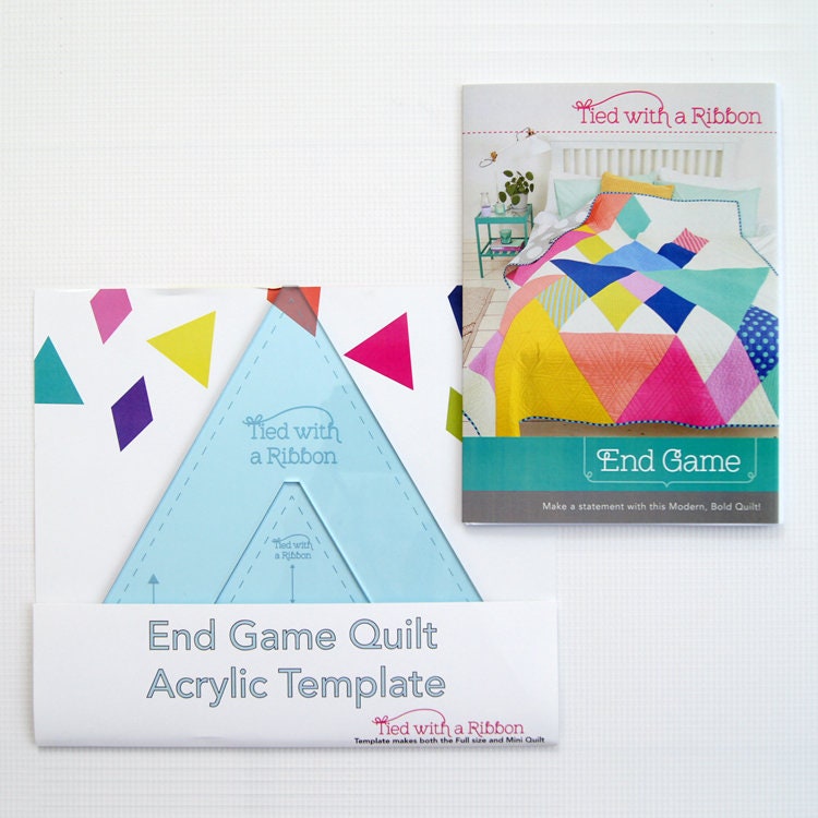 8.5in and 3in Equilateral Triangle Template Set for Tied with a Ribbon End Game Quilt
