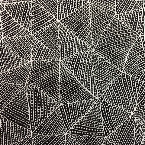 Aboriginal Indigenous Bush Plum and Waterhole in Black - fat Quarter