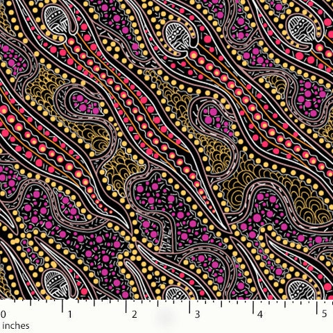Aboriginal Indigenous Spirit Dreaming - Purple - Fat Quarter (.25m)