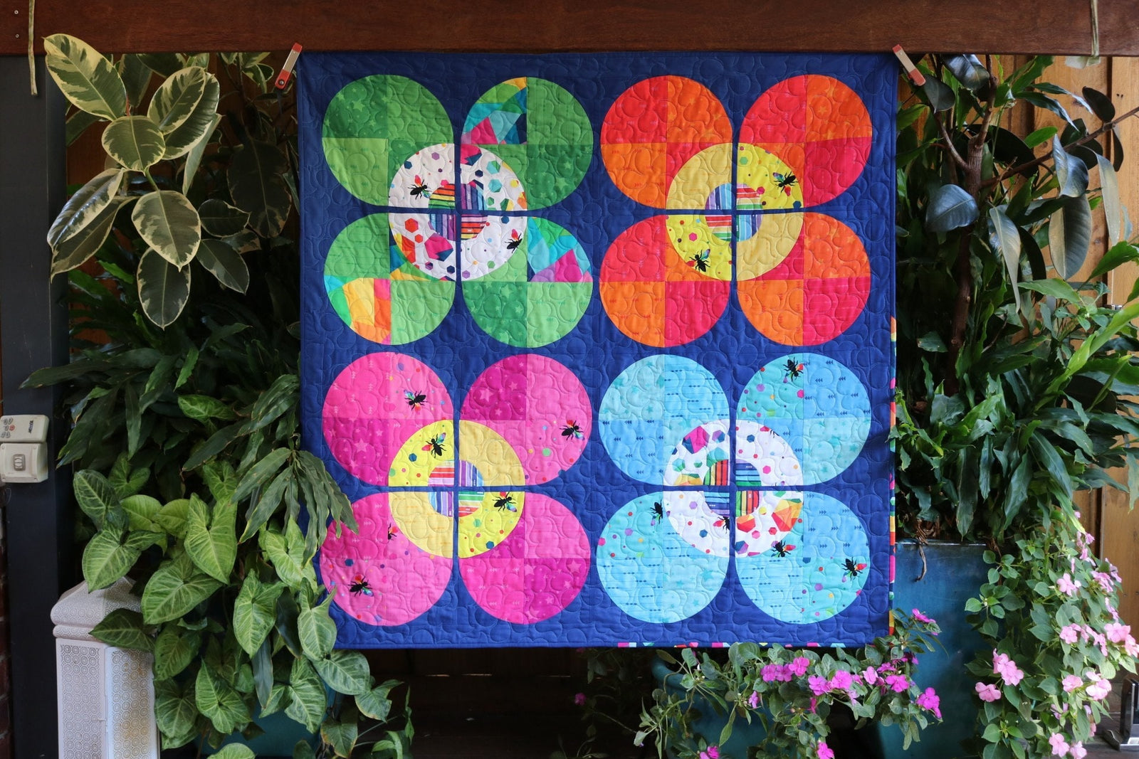 Modern Blossom Quilt Pattern or Pattern and Template Set
