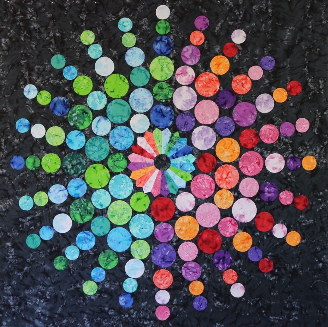 Radiating circles Quilt Pattern or Pattern and Template Set