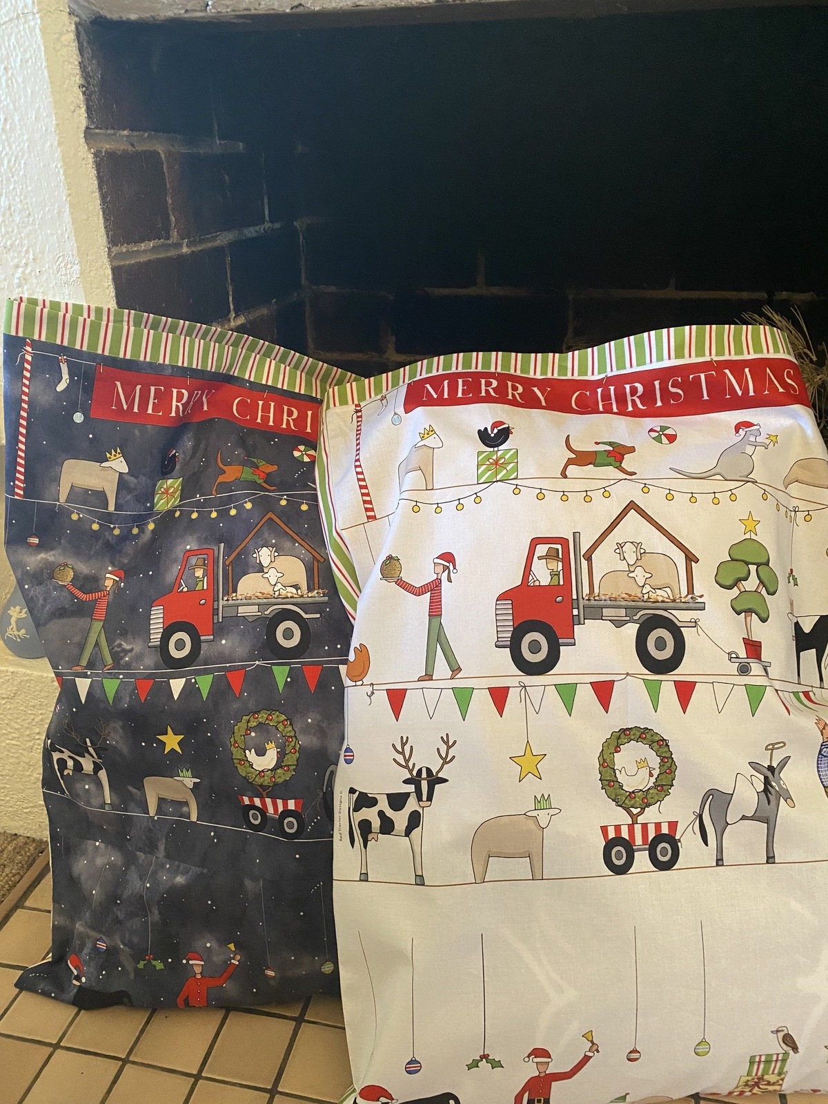Christmas Parade - Santa Sack Fabric Panel