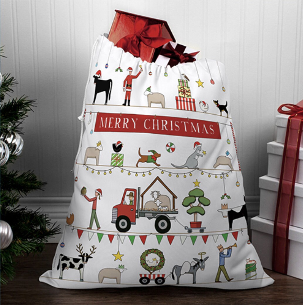 Christmas Parade - Santa Sack Fabric Panel