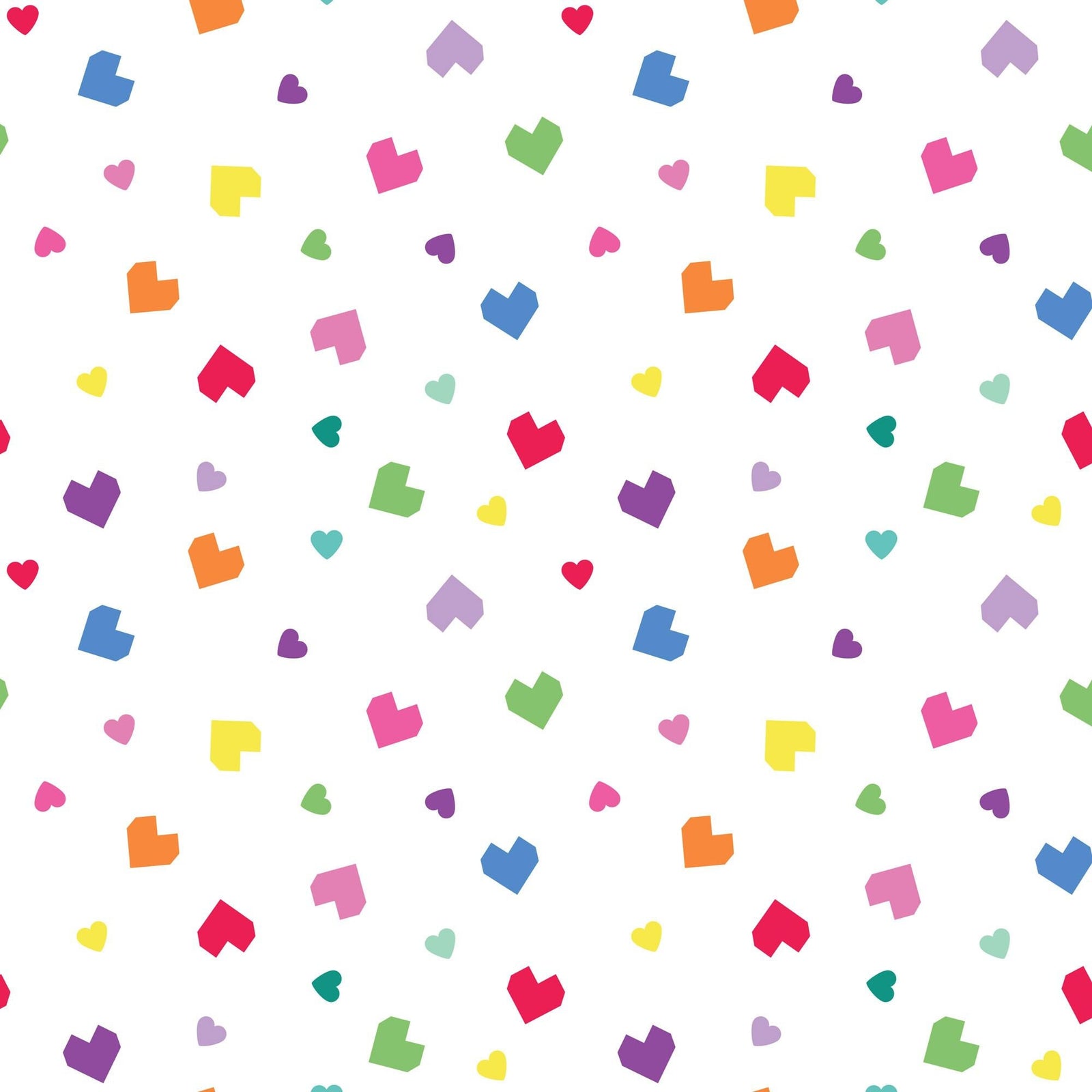 Baby on Trend Storybook Vol.2 Rainbow Hearts Fat Quarter (.25m)