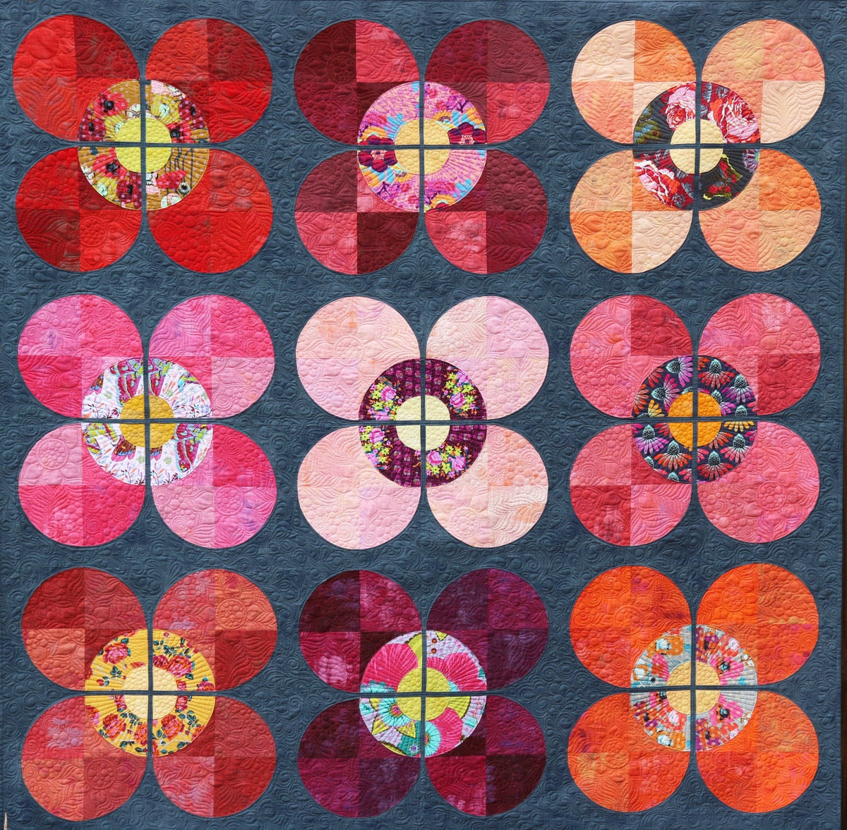 Modern Blossom Quilt Pattern or Pattern and Template Set