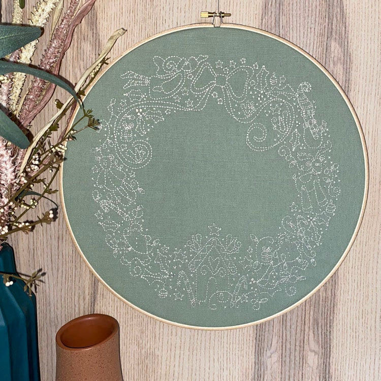 Christmas Treasures Wreath Embroidery Kit