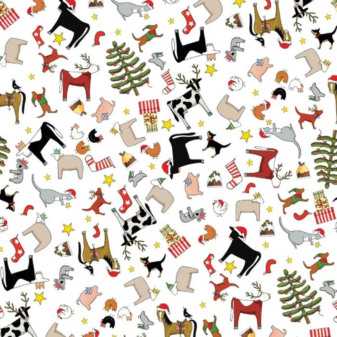 Christmas in Australia DV5482 - Red Tractor-  Fat Quarter (.25m)