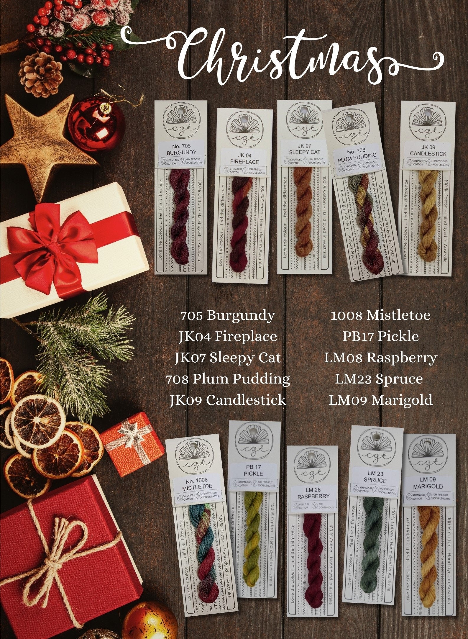 CGT Buy 10 get 1 Free - Christmas Collection  Stranded Cotton