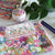 Sophie's Garden - Pouch & Pincushion with Pattern, Fabric, Templates, EPP Papers Pre-printed Linen and Cosmo Threads