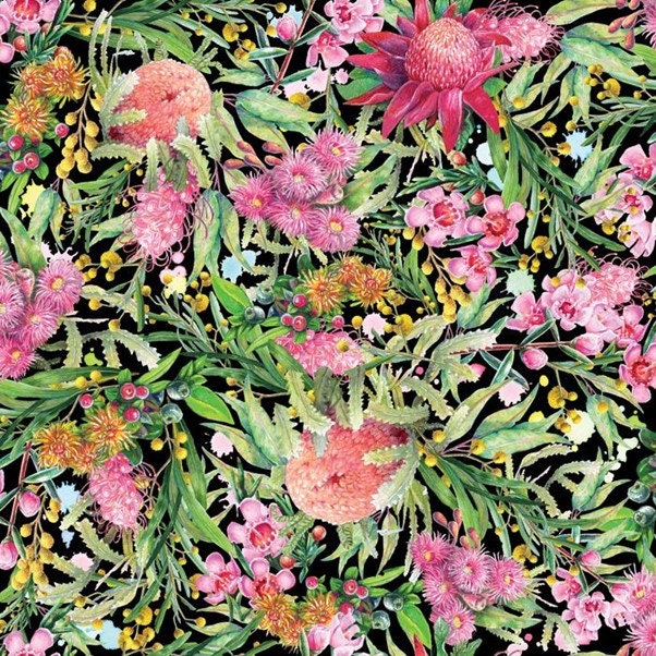 Carlie Edwards Collection-  Wildflowers on Black