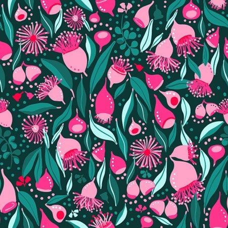 Plentiful Blooms - Gumnuts and Gumleaves in Pink/Green