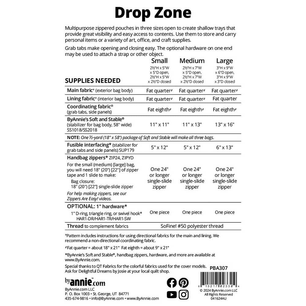 By Annie Drop Zone Pattern