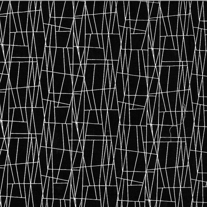 Atomic Web Retro Mid Century Black and White Fabric by Michael Miller