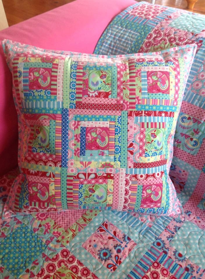 Chirpy Lola Log Cabin Cushion Creative Card