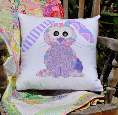 Happy Rabbits Applique Cushion Pattern