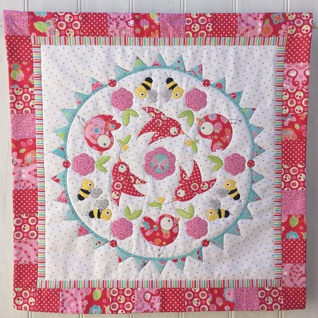 Birds and the Bees Mini Applique Quilt and Bee my Honey Cushion Pattern Set